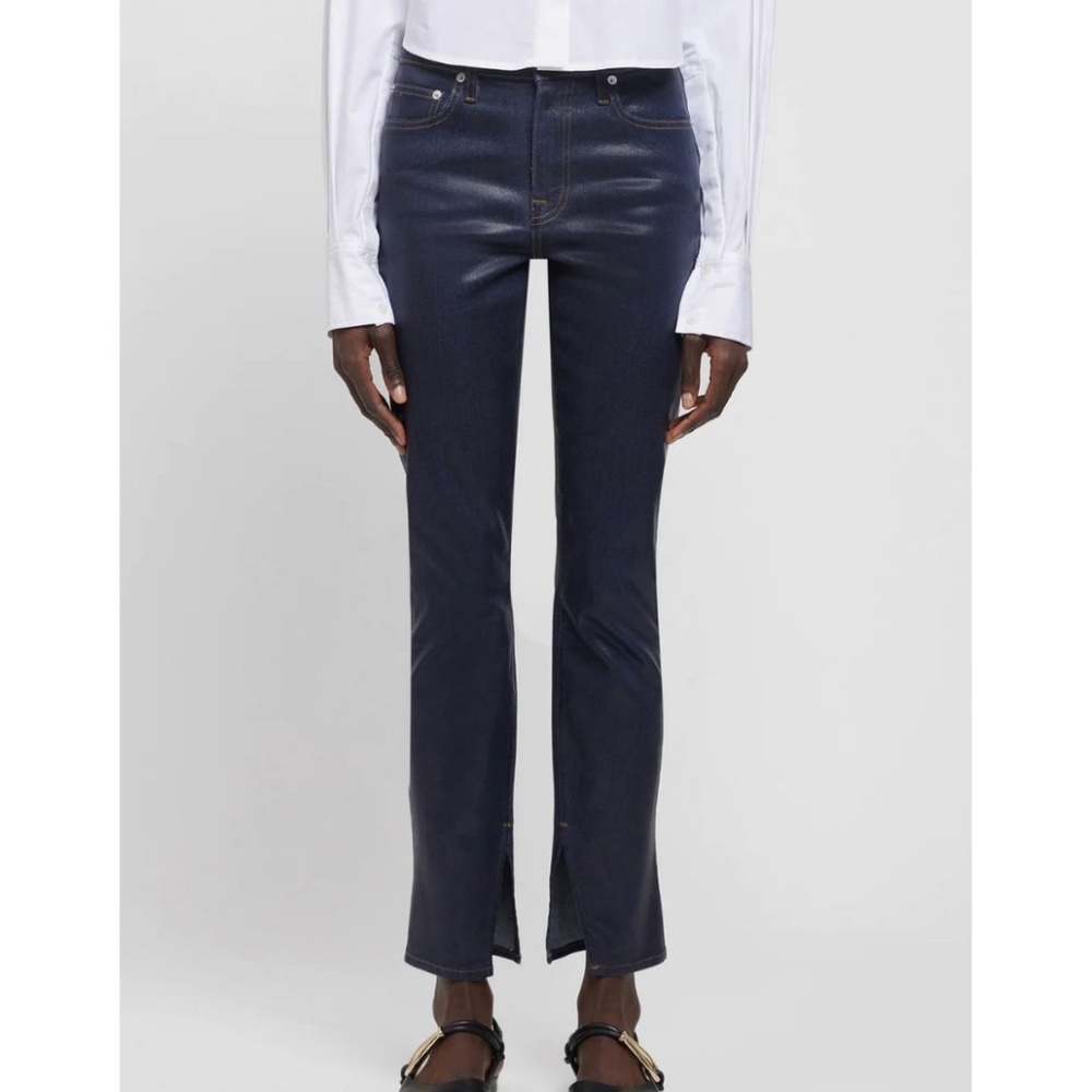 The Rae Denim in Coated Indigo, Size 29